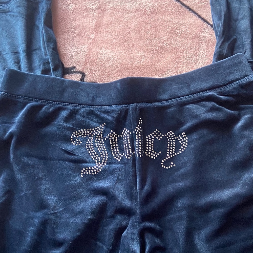 Juicy Couture Dark Blue Velour Trousers